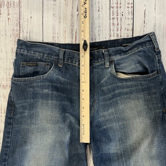 Calvin Klein Jeans Relaxed Straight Men’s 36 (Measures 33x27) Faded Blue Cotton - Picture 7 of 8
